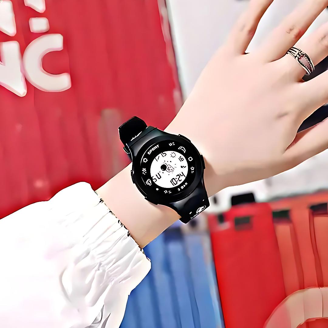 ساعت مچی بچگانه و دخترانه sport watch طرح کهکشانی مشکی - Image 4