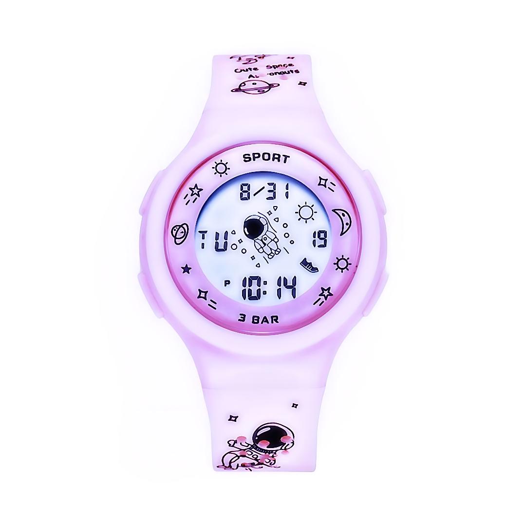 ساعت مچی بچگانه و دخترانه sport watch طرح کهکشانی صورتی