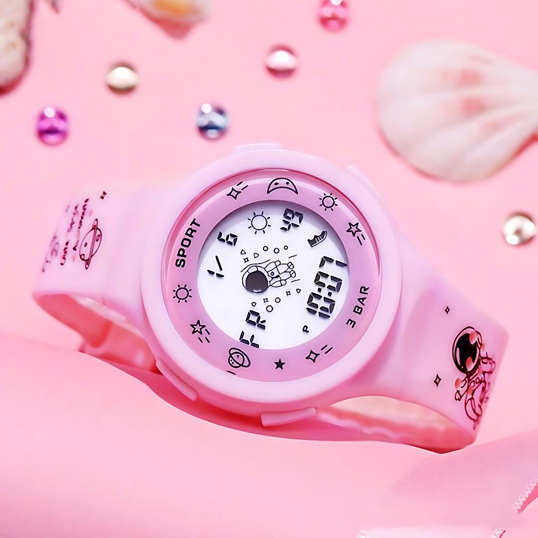 ساعت مچی بچگانه و دخترانه sport watch طرح کهکشانی صورتی - Image 4