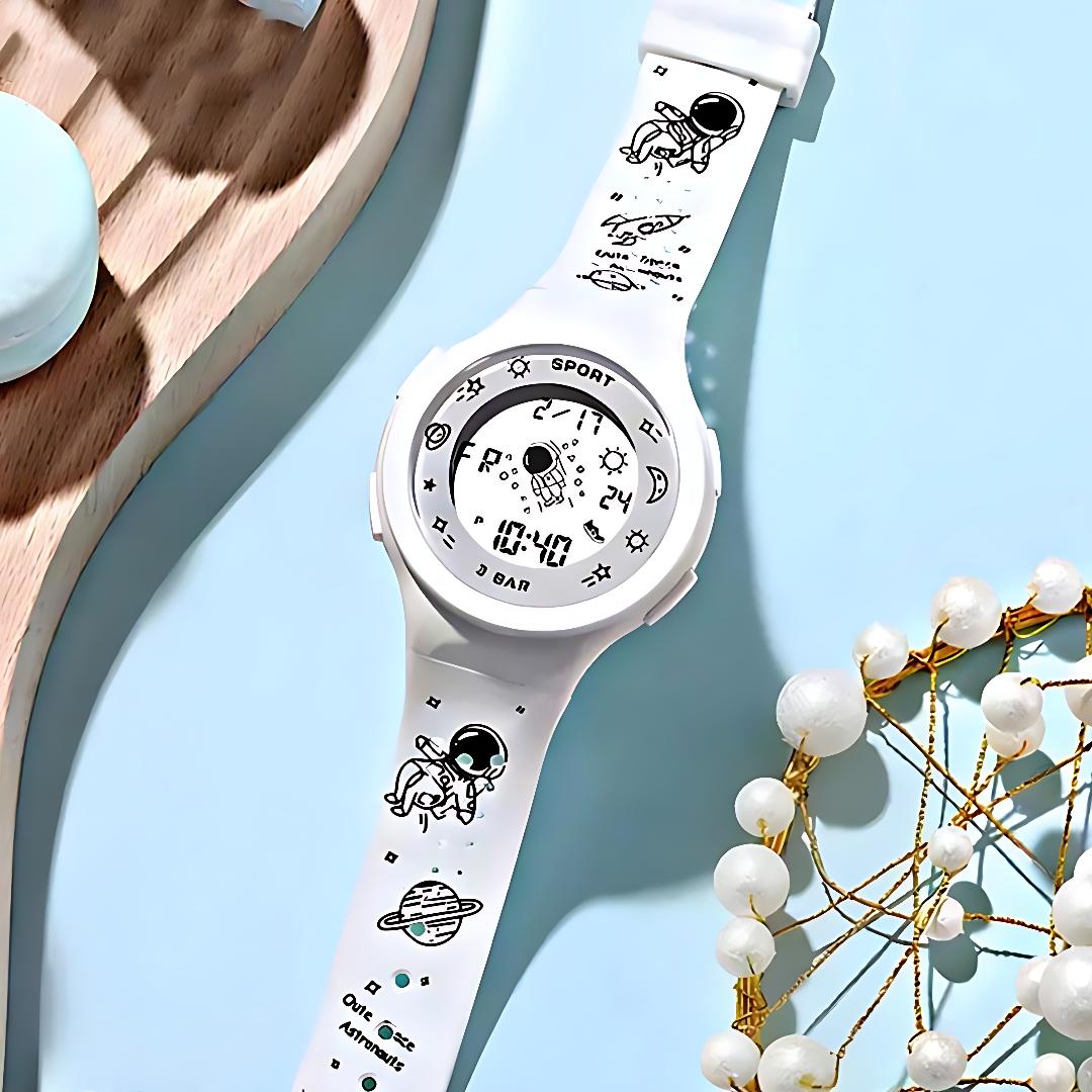ساعت مچی بچگانه و دخترانه sport watch طرح کهکشانی سفید - Image 4