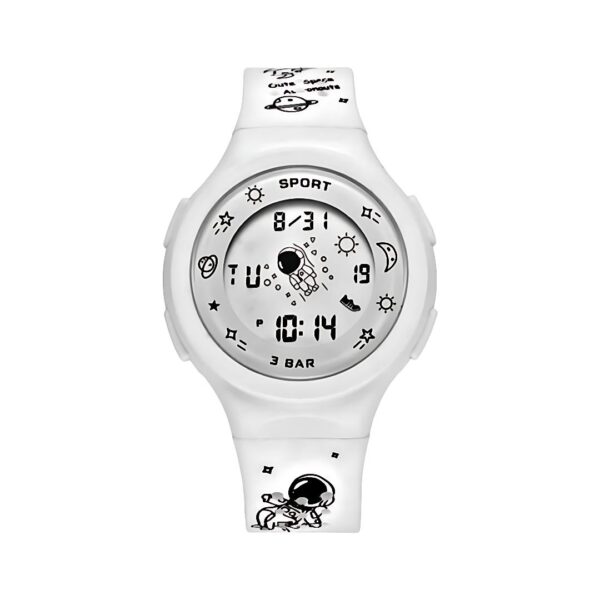 ساعت مچی بچگانه و دخترانه sport watch طرح کهکشانی سفید