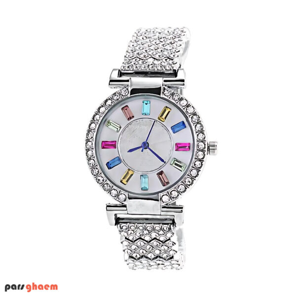ساعت مچی زنانه و دخترانه Geneva jewelry نگین دار رنگی